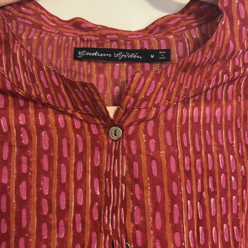 Gudrun Sjoden Pink and Red Lagenlook Tunic Blouse - Picture 2 of 3